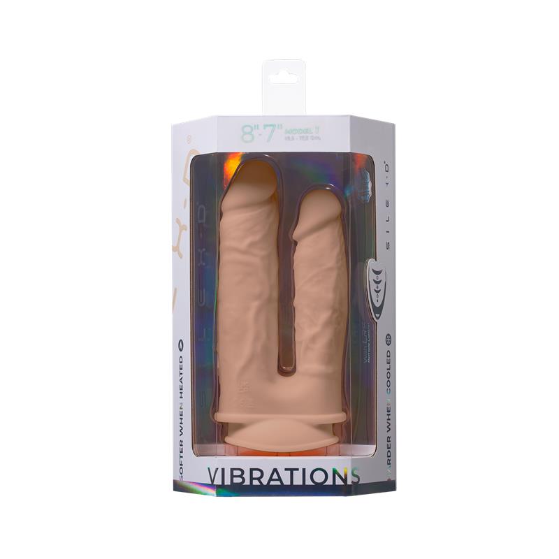 Silexd - Modelo 1 Pene Realistico Doble Penetracion Vibrador Silicona Premium Silexpan Control Remoto 17.5 / 19.5 Cm