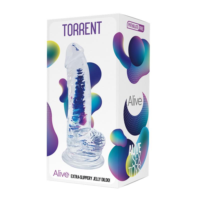 Alive - Torrent Pene Realistico Transparente 20.6 Cm