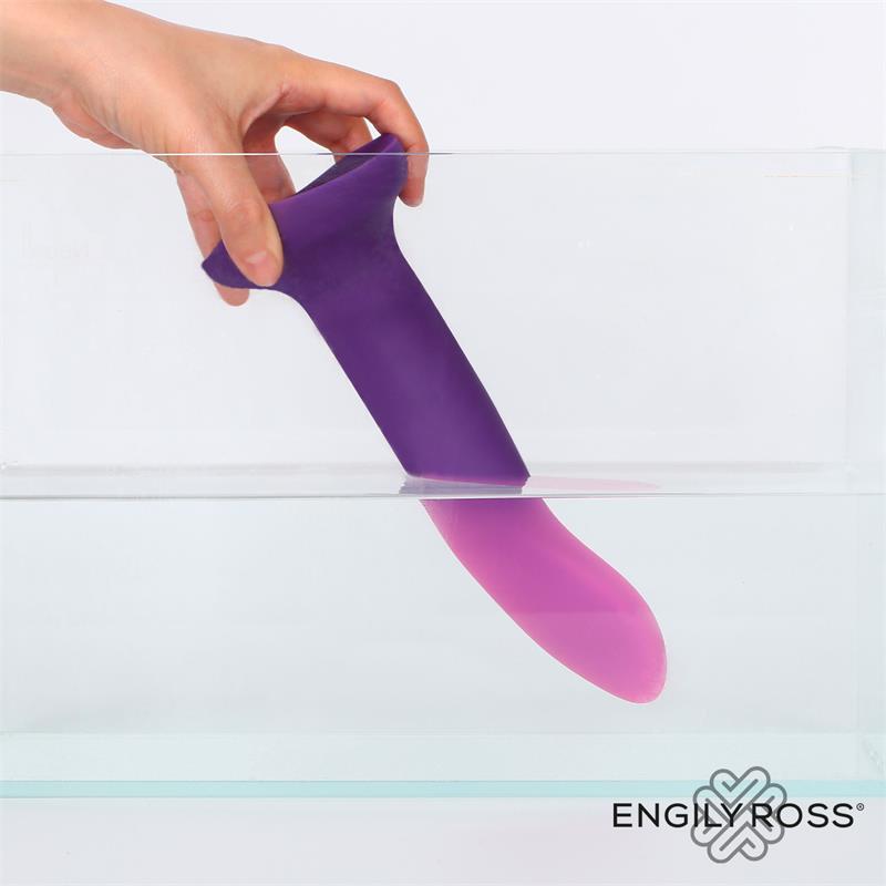 Dildo Que Cambia De Color Púpura A Rosa Talla L Silicona Líquida 21 Cm