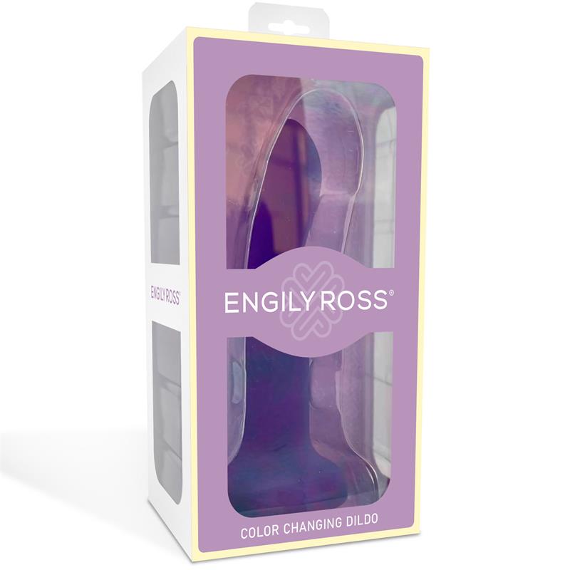 Dildo Que Cambia De Color Púrpura A Rosa Talla S Silicona Líquida 14 Cm