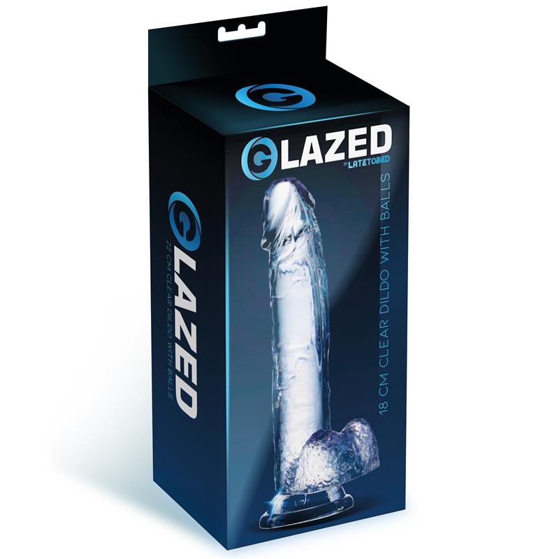 Dildo Realista Con Testículos Material Cristalino 18 Cm
