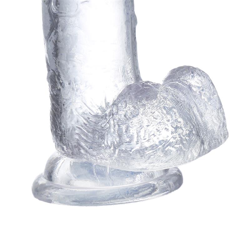 Dildo Realista Con Testículos Material Cristalino 22 Cm