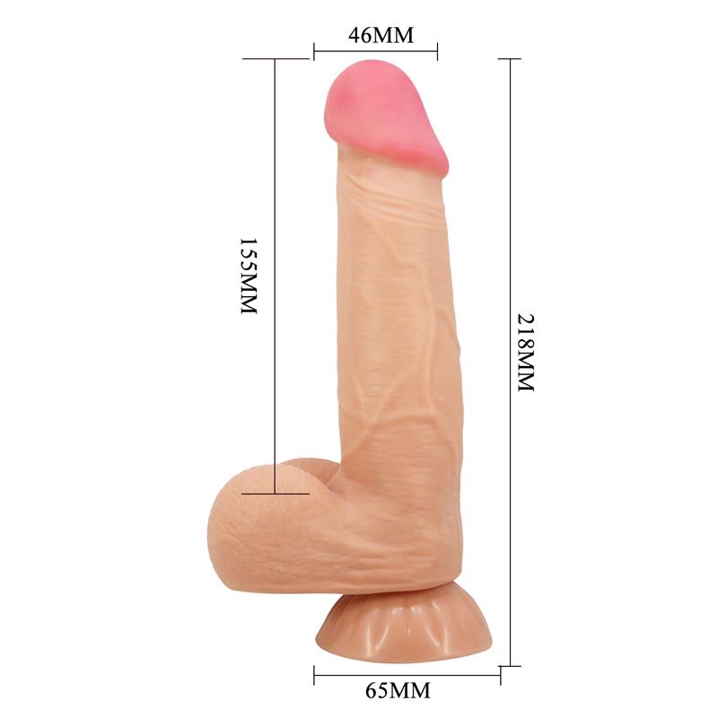 Pretty Love - Sliding Skin Series Dildo Realístico Con Ventosa Piel Deslizante Control Remoto  Natural 21.8 Cm