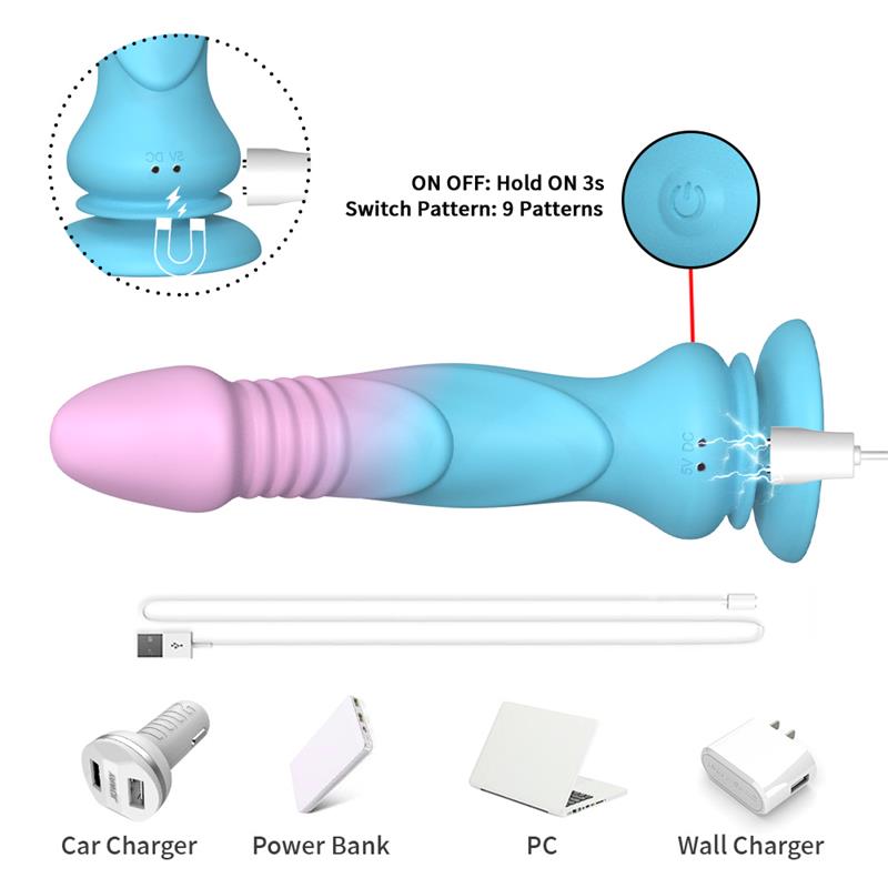 Dildo Vibrador Con Thrusting Y Ventosa 19.2 Cm