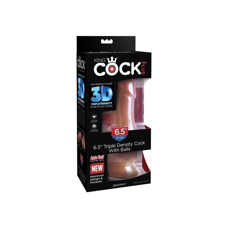 King Cock - Plus 3d Dildo Con Testiculos 17 Cm