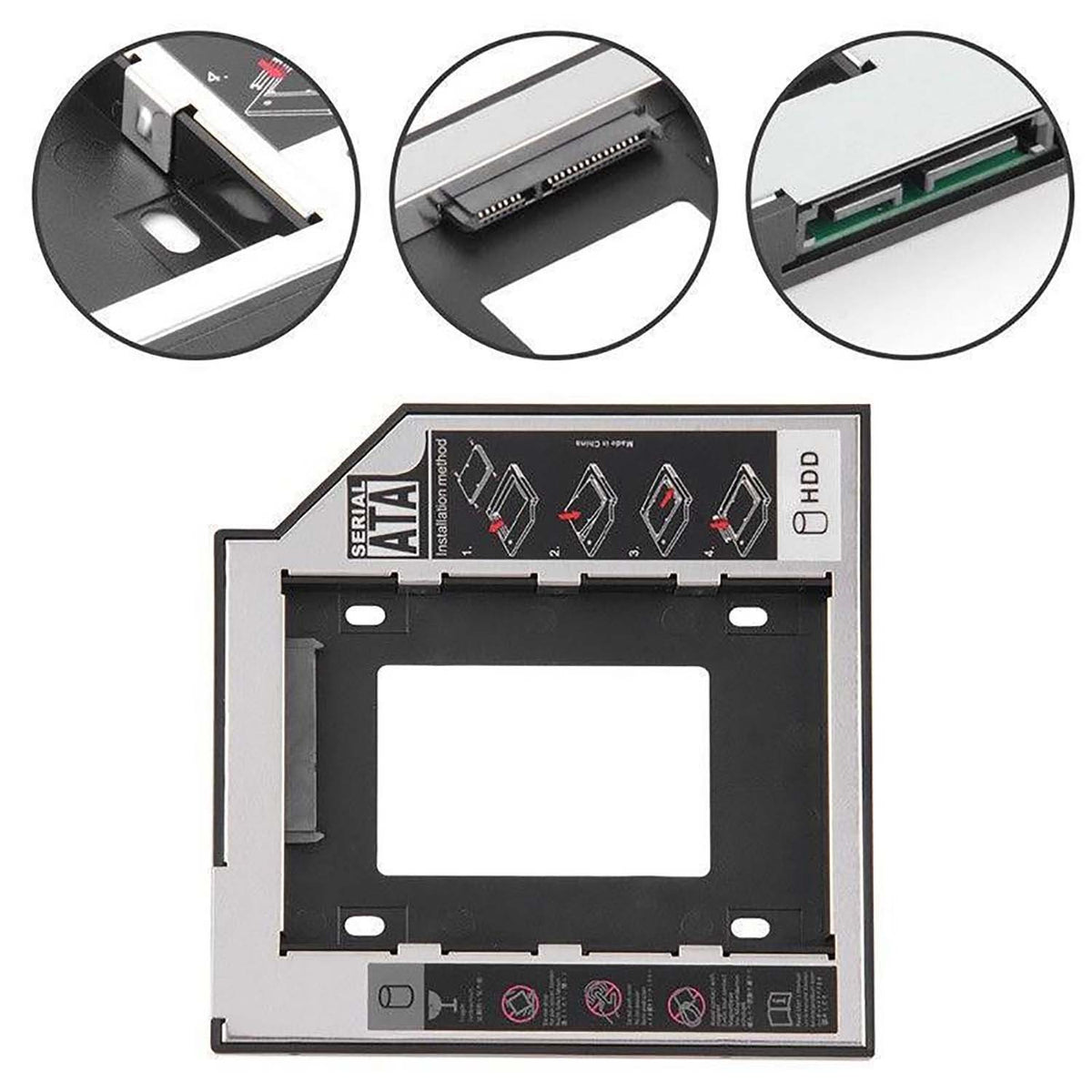 Soporte Carcasa Caddy Cd Dvd Para Disco Duro 2.5 2Nd Sata 12.7Mm Universal