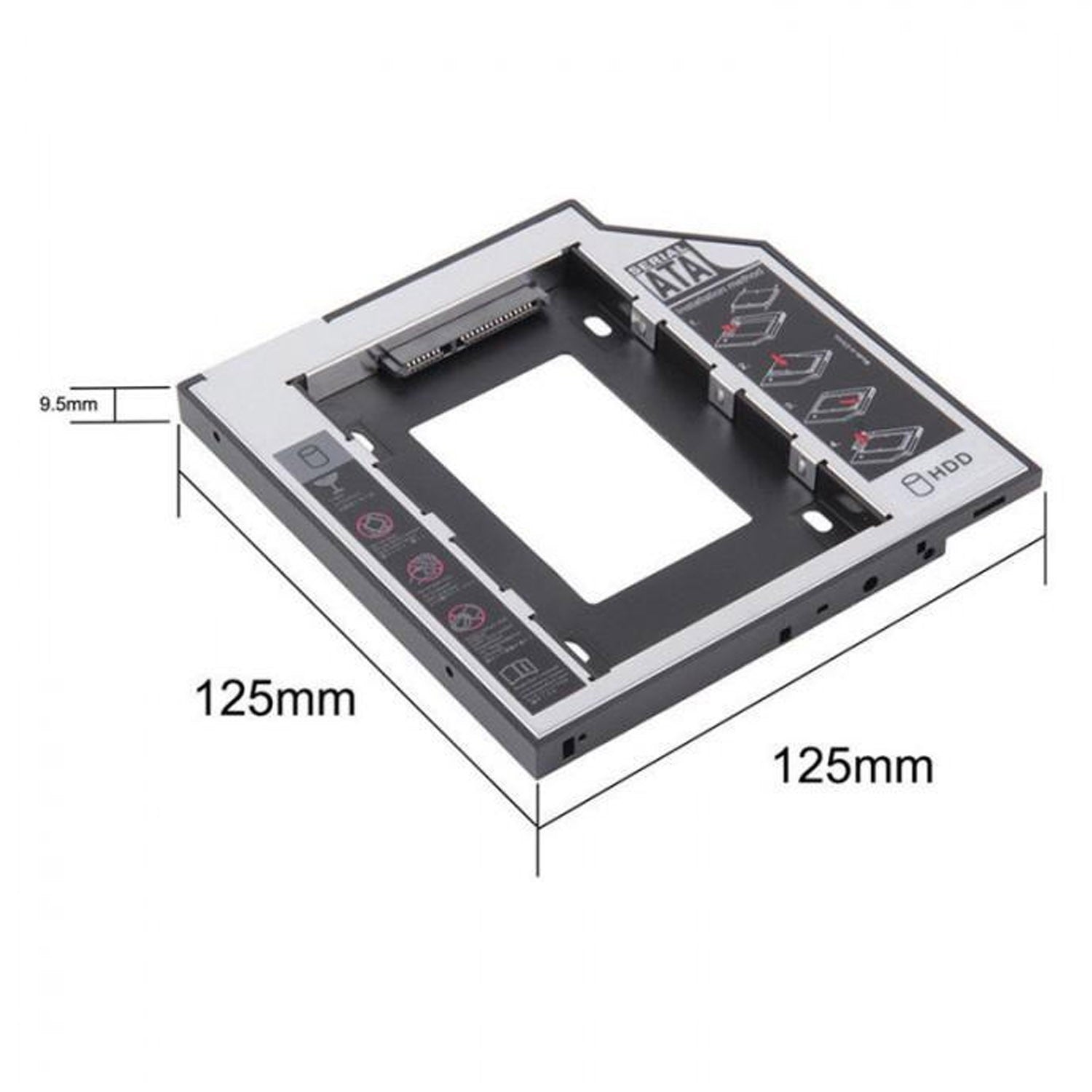 Soporte Carcasa Caddy Cd Dvd Para Disco Duro 2.5 2Nd Sata 9.5Mm Universal