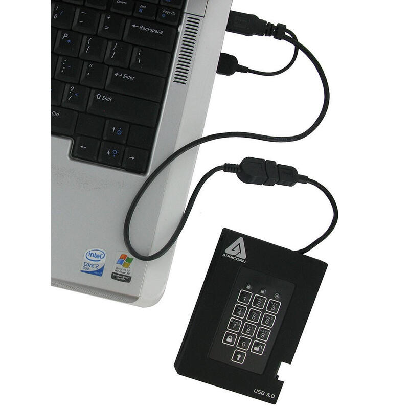 Disco Externo Hdd Apricorn 2,5 500gb Aegis Fortr. Padlock,256-Bit Aes-Xts,Usb3.0