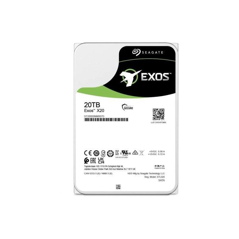Disco Seagate Exos X20 20tb Hdd Sata 6gb/S 7200rpm 256mb Cache 3.5inch 512e/4kn
