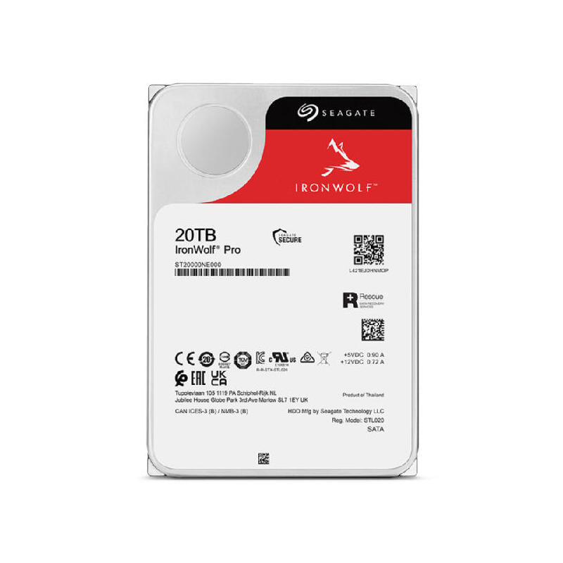 Disco Seagate Ironwolf Pro 3,5'' 20tb Sata 6gb/S 7200rpm 256mb Cmr