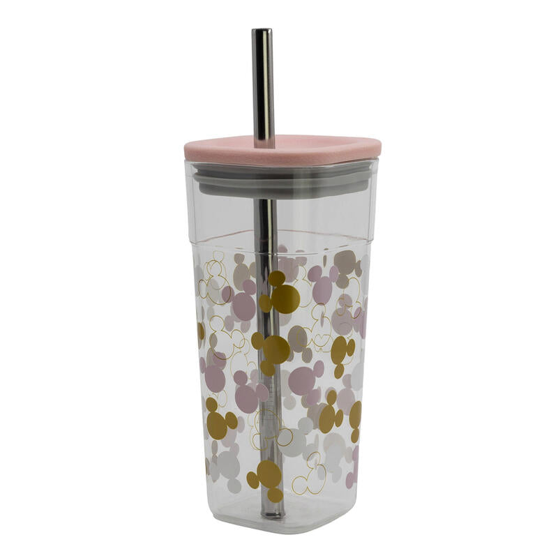Disney - Vaso - Acrilico Cube Con Pajita 540 Ml Mickey