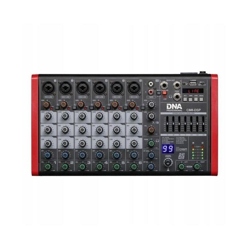 Dna Cm8-Dsp - Mezclador De Audio Usb Con Reproductor Mp3