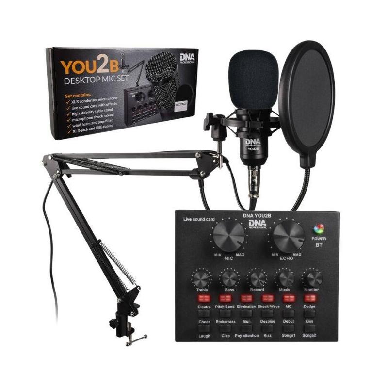 Dna You2b - Kit Para Podcasts (Micrófono, Interfaz De Audio, Trípode)