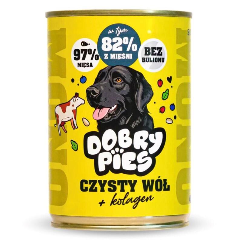 Dobry Pies Monobialkowa Czysty Wól+Kolagen 400g