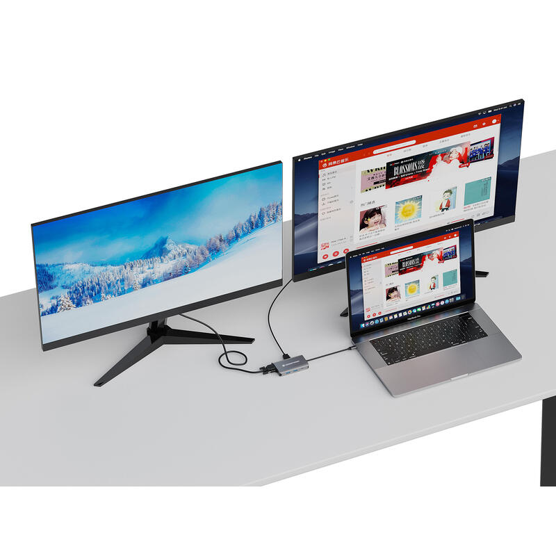Dock Usb-C 7in1 Conceptronic Hdmi Vga Usb 3.0 Lan Gigabit  Usb-C Carga 100w