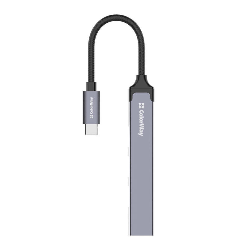 Docking Colorway Cw-Hub04 Station Usb Tipo C 1xusb 3.0 3xusb 2.0, Dark Grey