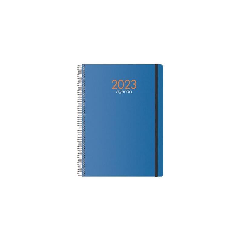 Dohe Agenda Anual Syncro Espiral Dia Pagina 21x29 Cm Azul Castellano 2023