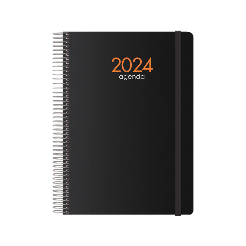 Dohe Agenda Anual Syncro Espiral Semana Vista 15x21 Cm Negro Castellano 2023