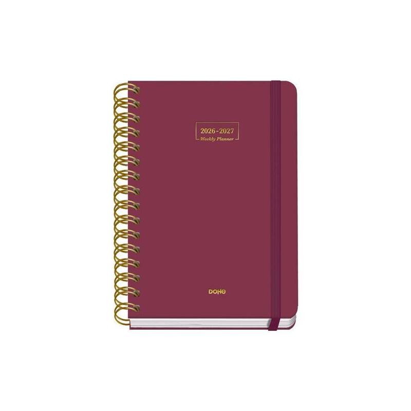 Dohe Agenda Escolar Premium A5 Espiral Doble Dp Cartón Forrado Burdeos 2026-2027
