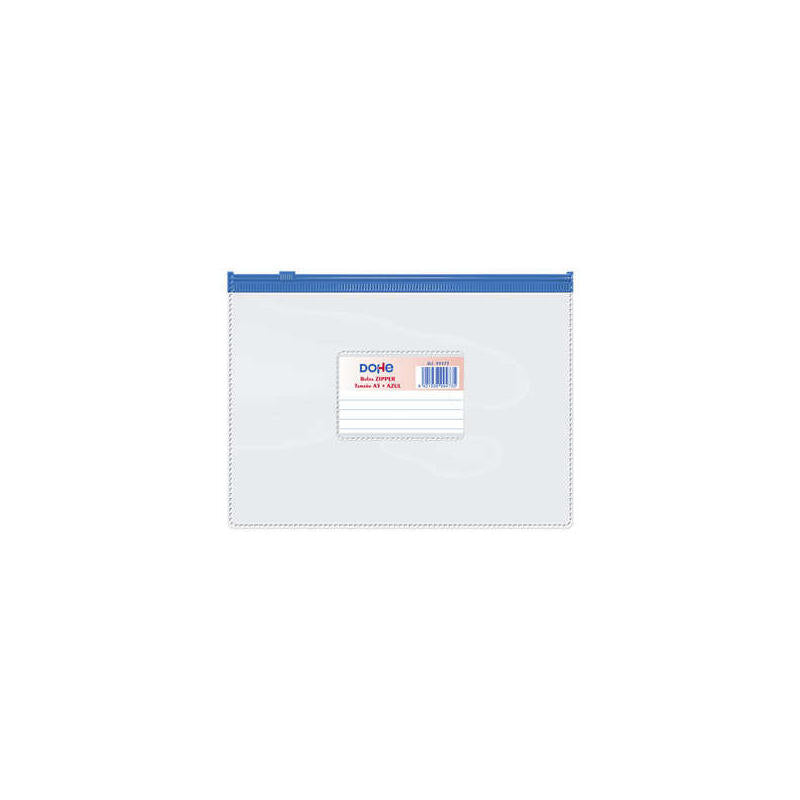 Dohe Bolsa Zipper Apaisada Pvc Transparente 150 Micras - Tamaã±O A5 - Cierre Zip Hermetico - Apertura Superior