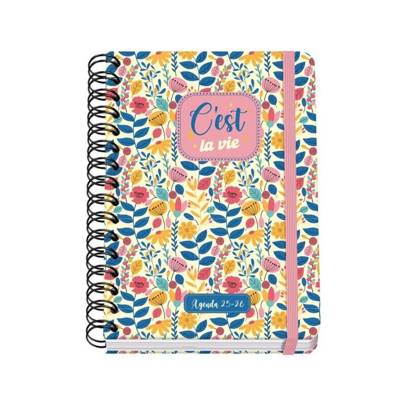 Dohe C´Est La Vie Agenda Escolar 25/26 Espiral Wire?O A5 - Semana Vista - Papel 80g/M2 - 4 Hojas De Pegatinas -