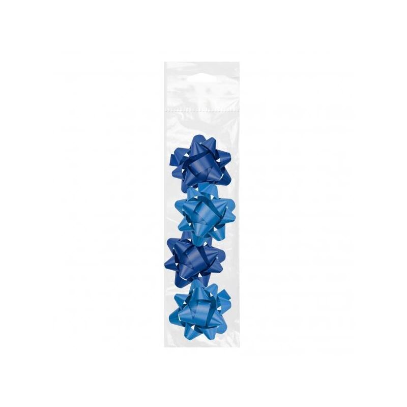 Dohe Chic Pack De 4 Lazos Para Regalo - Forma De Estrella - Tamaño 6.5cm - Azul