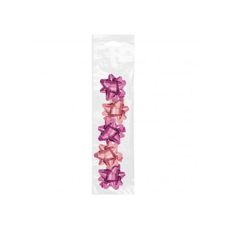 Dohe Chic Pack De 5 Lazos Para Regalo - Forma De Estrella - Tamaño 5.6cm - Rosa