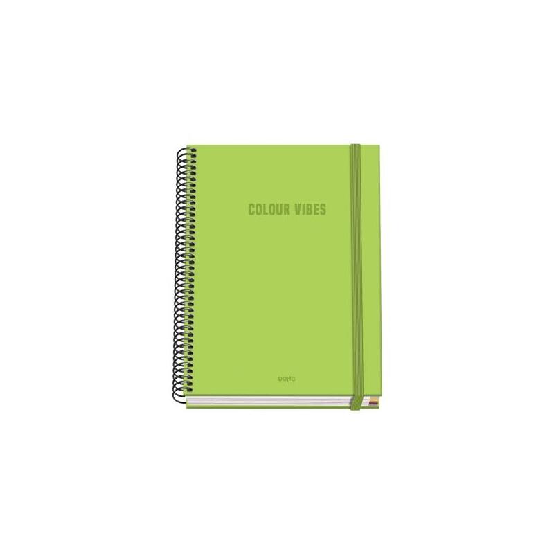 Dohe Colour Vives Cuaderno Espiral A5 100 Hojas Cuadricula 5mm - Tapa Dura Impresa A Todo Color Y Plastificada En