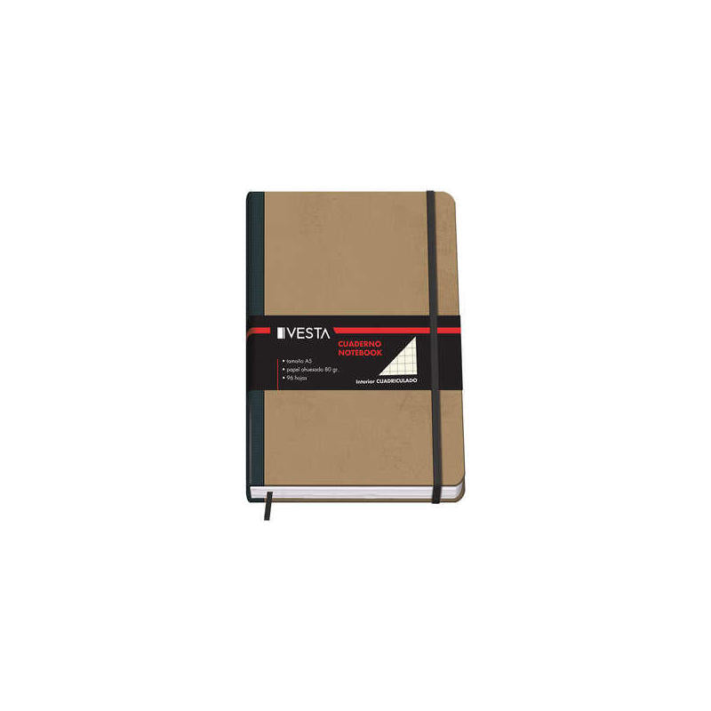 Dohe Cuaderno Cartone Con Puntas Redondeadas - 96 Hojas De Papel Ahuesado De 80gr - Tapa En Tres Piezas Con Lomera De