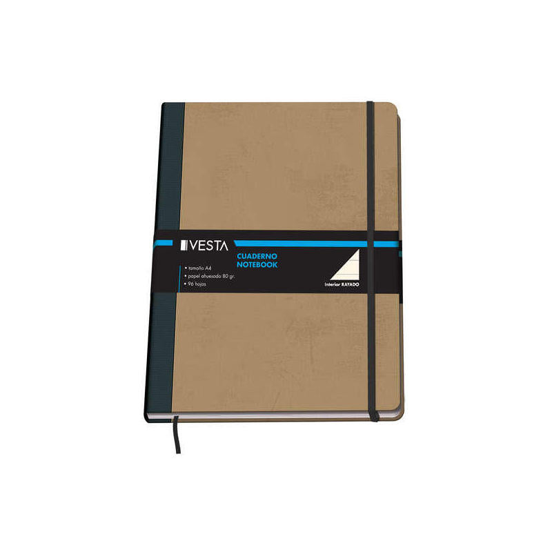 Dohe Cuaderno Cartone Con Puntas Redondeadas - 96 Hojas De Papel Ahuesado De 80gr - Tapa En Tres Piezas Con Lomera De