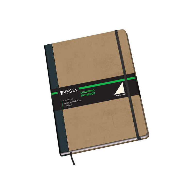 Dohe Cuaderno Cartone Con Puntas Redondeadas - 96 Hojas De Papel Ahuesado De 80gr - Tapa En Tres Piezas Con Lomera De