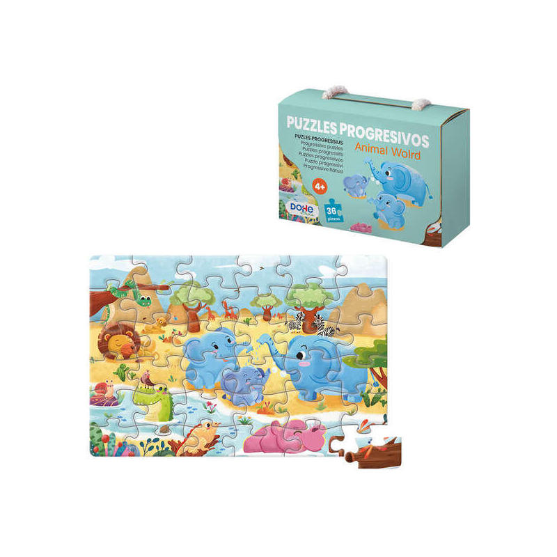 Dohe Puzzle Infantil De 36 Piezas - Fabricado En Doble Capa De Carton - Capa Intermedia De Contrachapado - Estimula La