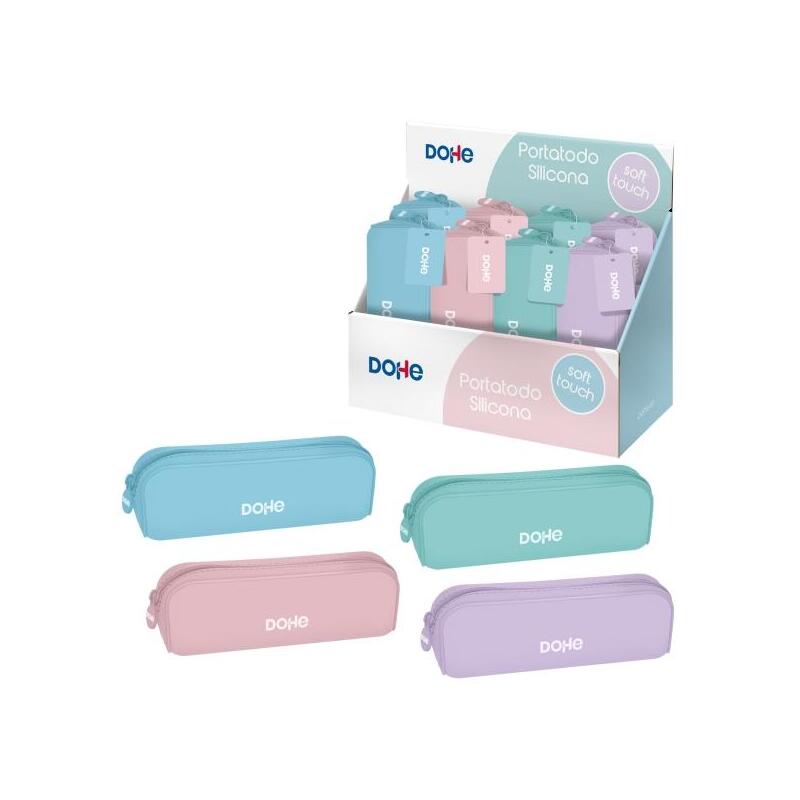 Dohe Serenity Expositor Con 8 Portatodos Simples De Silicona - Cierre Con Cremallera Y Tirador De Goma - Colores