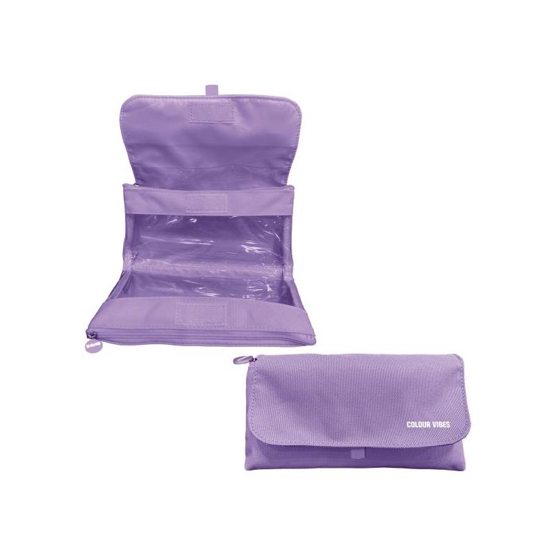 Dohe Vibes Portatodo Doble - Solapa Con Bolsillo Interior - Cremallera - Ventanas Transparentes - Poliester - 22x11x6cm