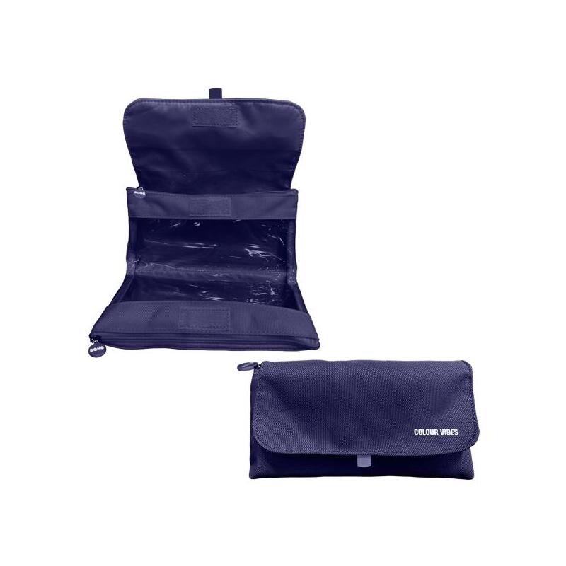 Dohe Vibes Portatodo Doble - Solapa Con Bolsillo Interior - Cremallera - Ventanas Transparentes - Poliester - 22x11x6cm