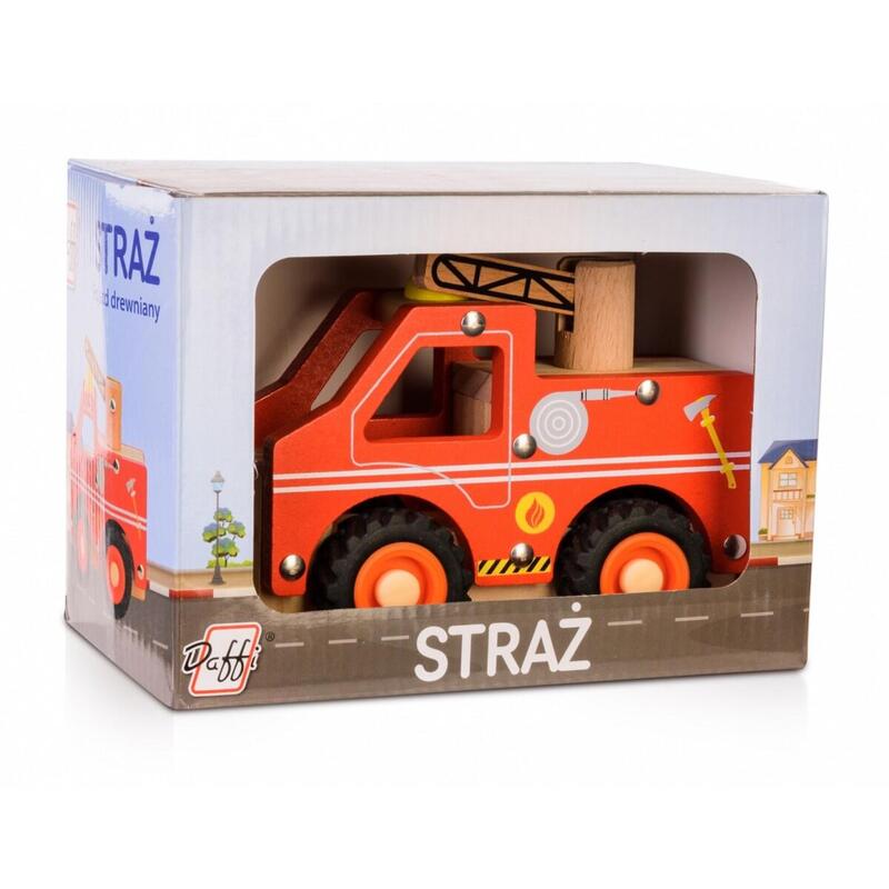 Drewniane Auto Z Oponami Straz Pozarna