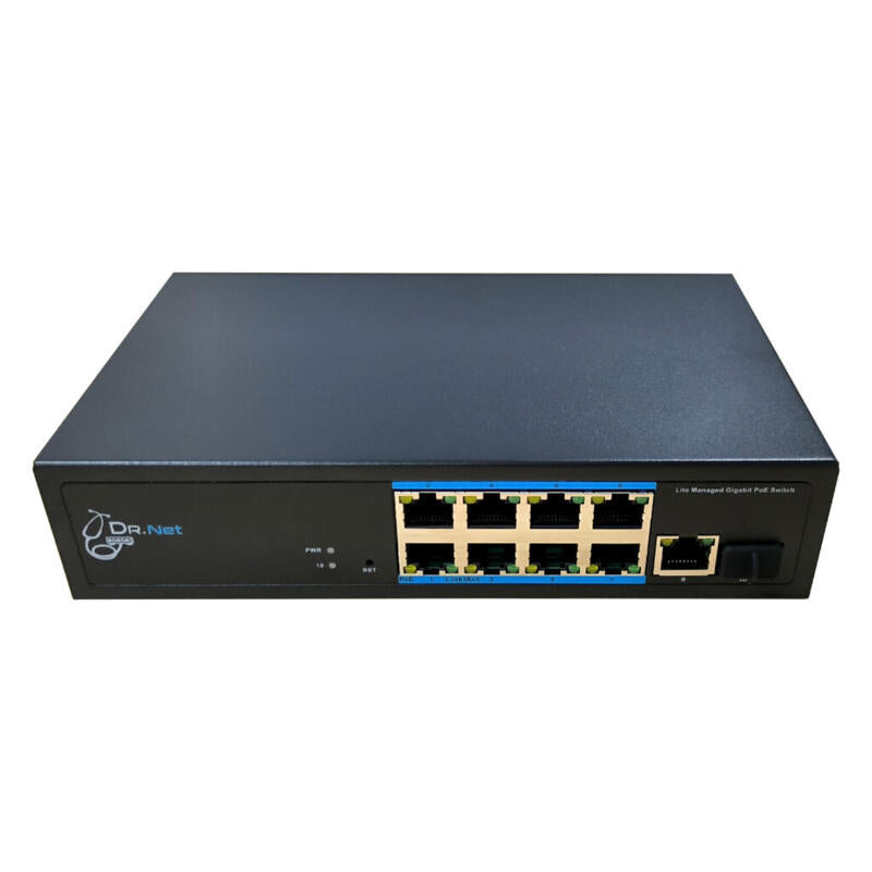 Drnet Csge10s-8p-120w Switch Poe 8 Puertos Gigabit + 2 Uplink(+1rj45+1sfp) 120w Gestionable