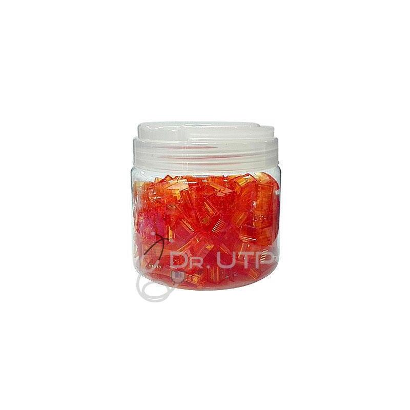 Drutp Rj45-Orange Conector Rj45 Cat.5e Color Naranja En Tarro De 100 Unidades