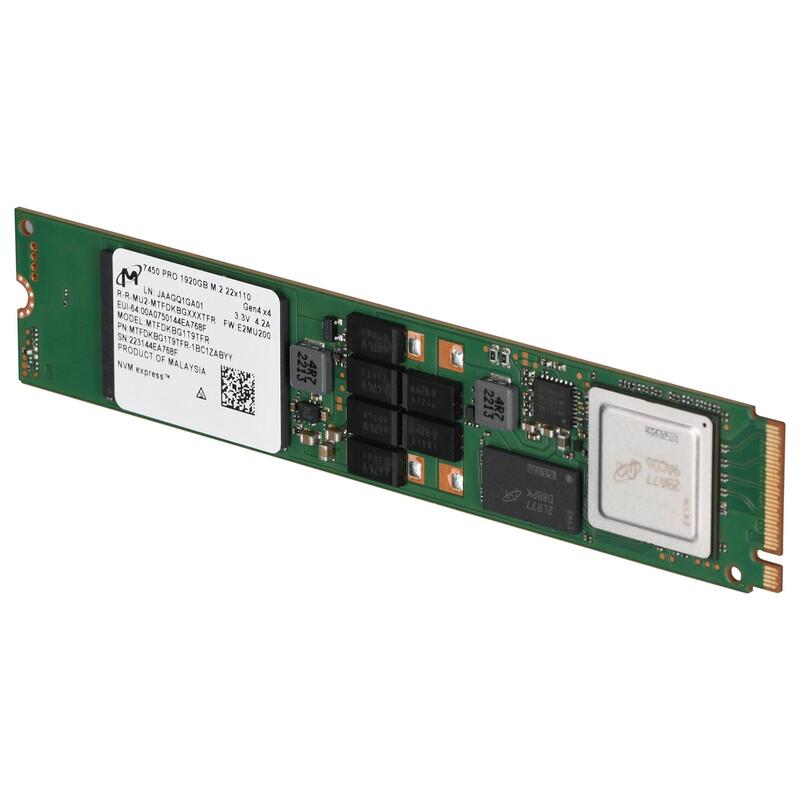 Dysk Ssd Micron 7450 Pro 1.92tb M.2 (22x110) Nvme Gen4 Mtfdkbg1t9tfr-1bc1zabyyt (Dwpd 1) Tray