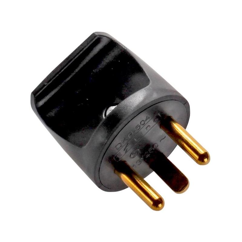 Type K (Dk) Plug. Black -  Straight
