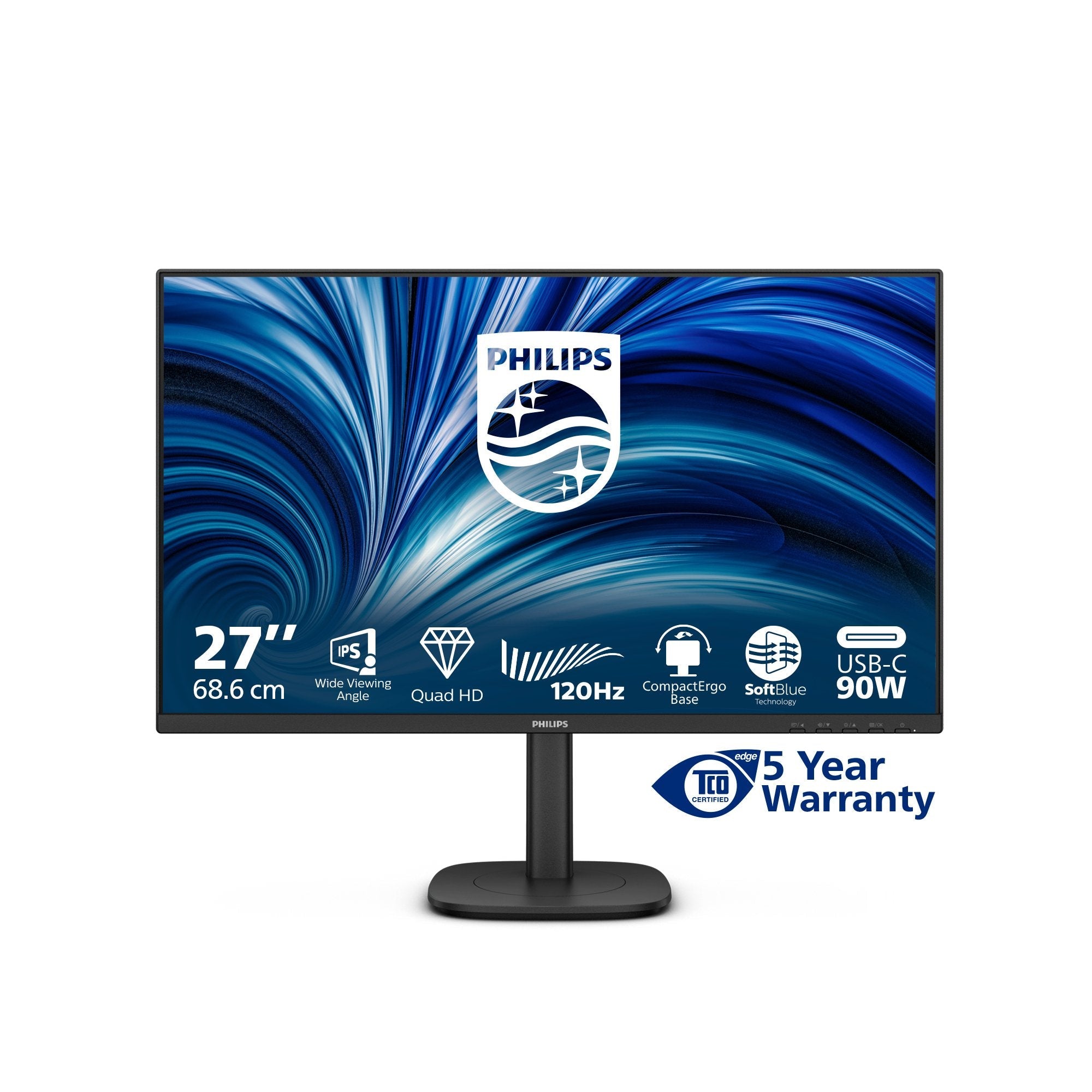 Monitor Philips 3000 Series 27b2u3601/00 27" 2560 X 1440 Pixeles Quad Hd Lcd Negro