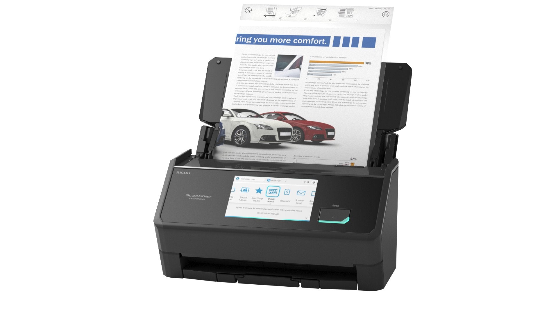Ricoh Scansnap Ix2500 A4 Negro 45ppm Wifi Usb3.2 Bt5.2 100adf Dupl.