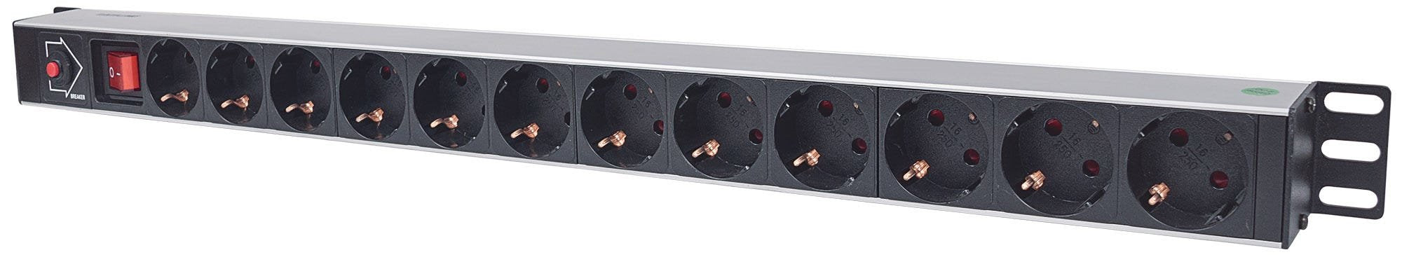 EAN 0766623714044 - Intellinet 714044 unidad de distribución de energía (PDU) 12 salidas AC 1U Negro imagen 1