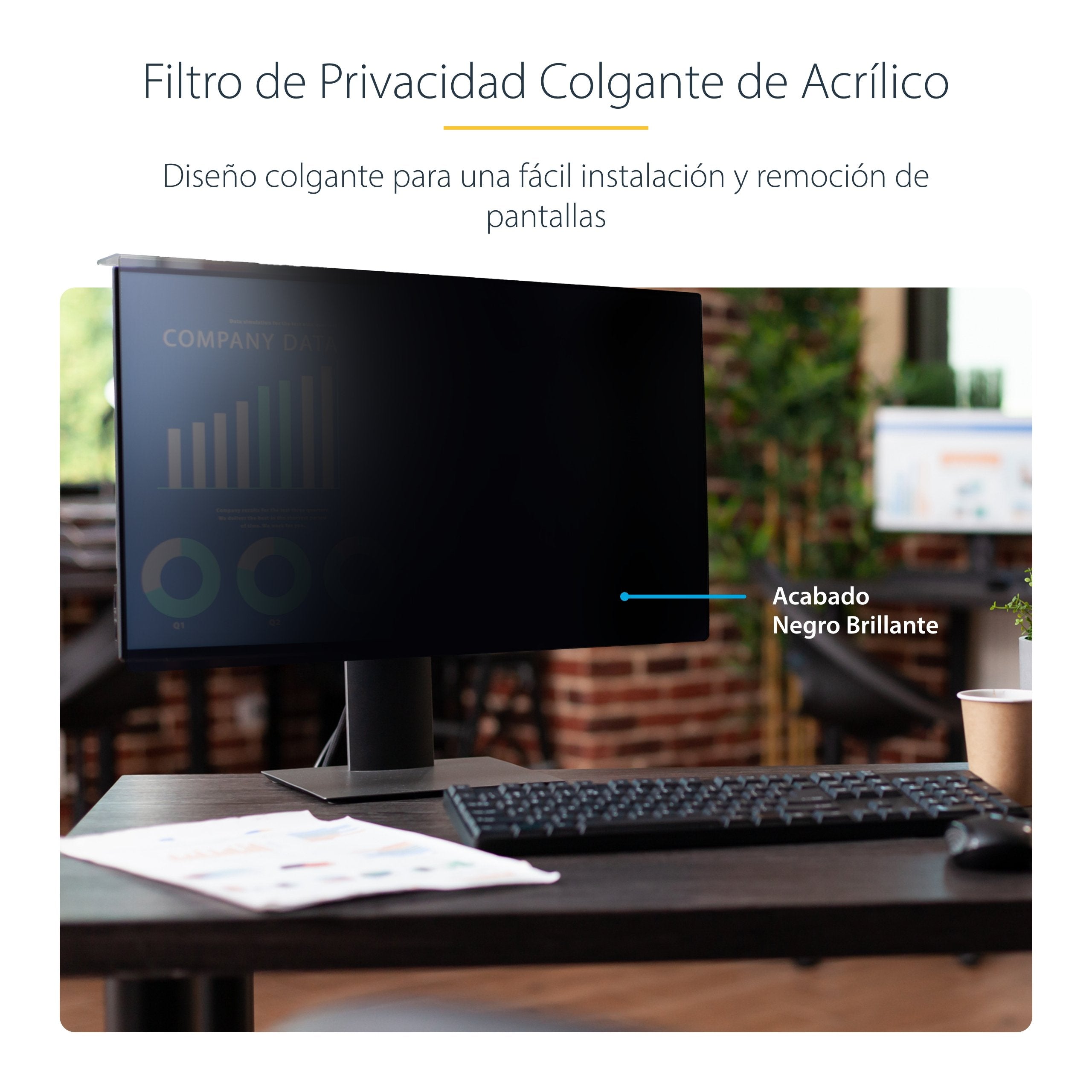 Filtro De Privacidad Startech.Com  16:9 Para Monitor De 27"  Ángulo De Visión De +/- 30° - Brillante