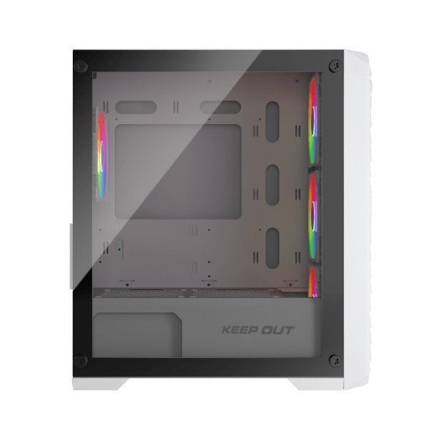 Caja Microatx Xc-220 Glass Argb Blanco Keepout Bahías Int.: 1x3,5, 2x2,5/2x3,5, 1x2,5/ 1xusb2.0, 2xusb3.0/ Audio In/Out
