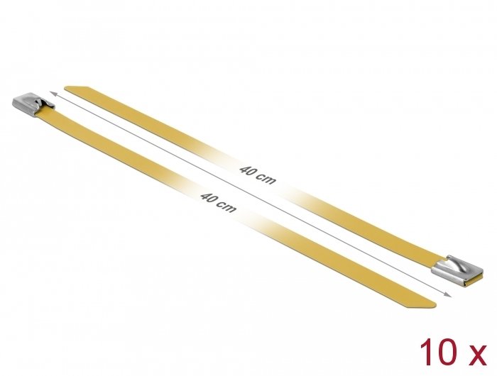 Delock Bridas De Acero Inoxidable L 400 X B 7,9 Mm Amarillo 10 Piezas
