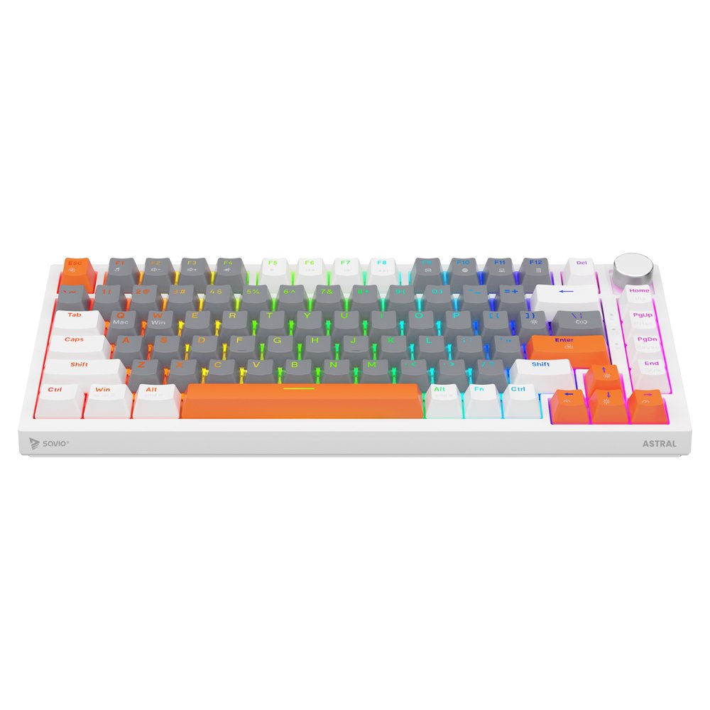 Savio Astral White Jade 3 Colours Teclado Juego Usb Qwerty Internacional De Ee.Uu.