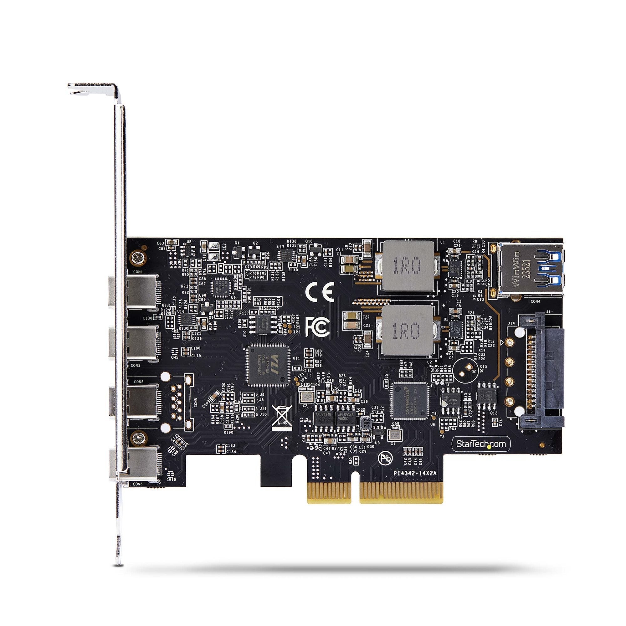 Tarjeta Pcie Startech.Com  De 5 Puertos Usb De 10gbps 4x Usb-C / 1x Usb-A - Hub Concentrador Interno Usb 3.2 De 10gbps - Tarjeta Pci Express 4 Puertos Usb Tipo C 1 Puerto Usb-A - Windows/Mac/Linux