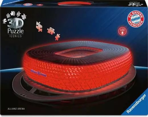 Ravensburger 3d Puzzle Iconics: Allianz Arena - Mit Licht (216 Teile) 12008033