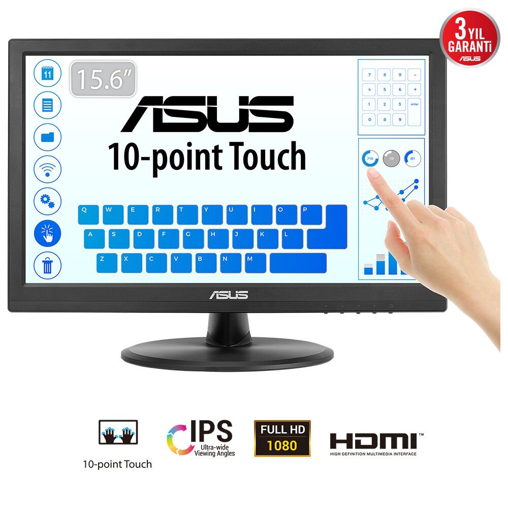 EAN 0197105406087 - ASUS Touch VT169HE pantalla para PC 39,6 cm (15.6") 1920 x 1080 Pixeles Full HD LED Pantalla táctil Mesa  imagen 1